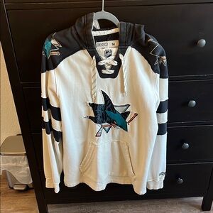 CCM Black and White Hockey Hoodie